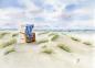 Preview: Postcard DIN-A6 Watercolor Maritime Art Print Sylt Beach Chair North Sea Dunes